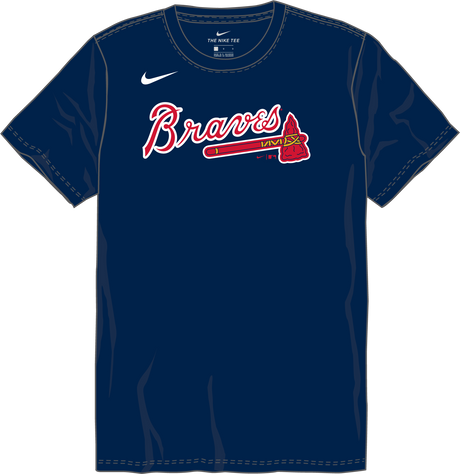 Nike Atlanta Braves Youth Institutional Short Sleeve Cotton Tee Fan Gear MLB Atlanta Braves