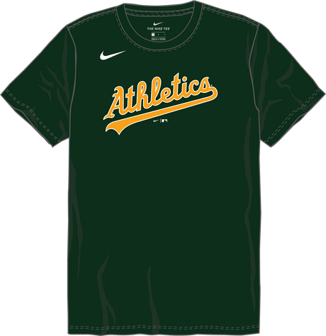 Nike Oakland Athletics Youth Institutional Short Sleeve Cotton Tee Fan Gear MLB Oakland Athletics