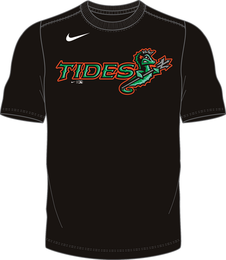 Nike Norfolk Tides Adult Institiutional Short Sleeve Cotton Tee Fan Gear MiLB Norfolk Tides
