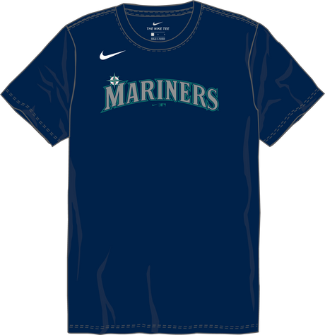 Nike Seattle Mariners Youth Institutional Short Sleeve Cotton Tee Fan Gear MLB Seattle Mariners