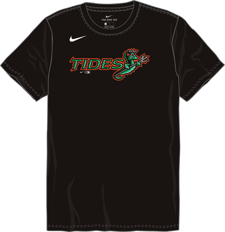 Nike Norfolk Tides Youth Institutional Short Sleeve Cotton Tee Fan Gear MiLB Norfolk Tides