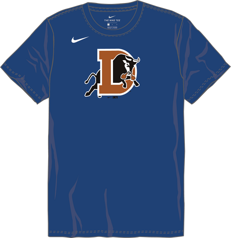 Nike Durham Bulls Youth Institutional Short Sleeve Cotton Tee Fan Gear MiLB Durham Bulls