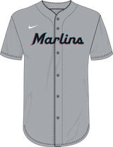 Nike Miami Marlins Youth Institutional Full Button Jersey Fan Gear MLB Miami Marlins
