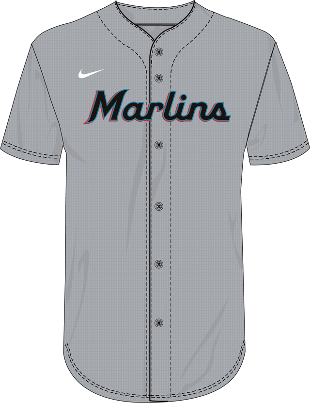 Nike Miami Marlins Youth Institutional Full Button Jersey
