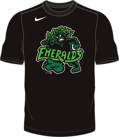 Nike Eugene Emeralds Adult Institiutional Short Sleeve Cotton Tee Fan Gear MiLB Eugene Emeralds