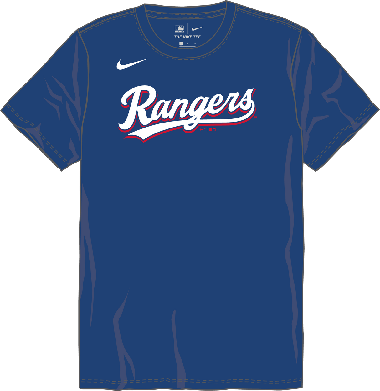 Nike Texas Rangers Youth Institutional Short Sleeve Crew Neck Tee Fan Gear MLB Texas Rangers