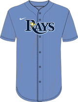 Nike Tampa Bay Rays Youth Institutional Full Button Jersey Fan Gear MLB Tampa Bay Rays