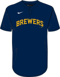 Nike Milwaukee Brewers Youth Institutional 1 Button Pullover Fan Gear MLB Milwaukee Brewers