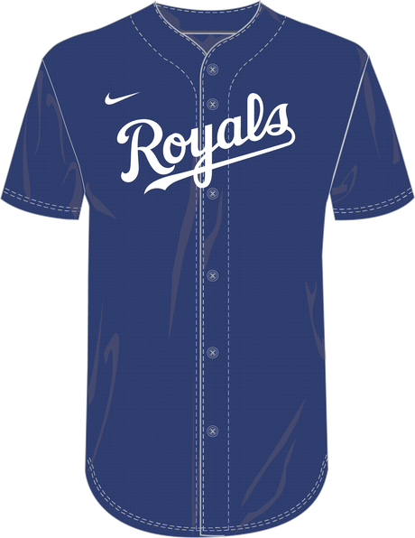 Nike Kansas City Royals Youth Institutional Full Button Jersey Fan Gear MLB Kansas City Royals