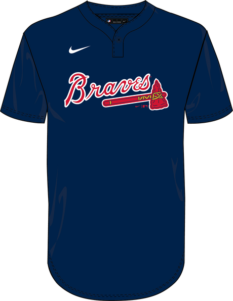 Nike Atlanta Braves Youth Institutional 1 Button Pullover Fan Gear MLB Atlanta Braves