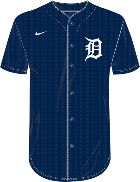 Nike Detroit Tigers Youth Institutional Full Button Jersey Fan Gear MLB Detroit Tigers