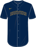 Nike Milwaukee Brewers Youth Institutional Full Button Jersey Fan Gear MLB Milwaukee Brewers