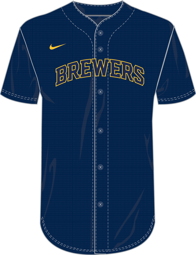 Nike Milwaukee Brewers Youth Institutional Full Button Jersey
