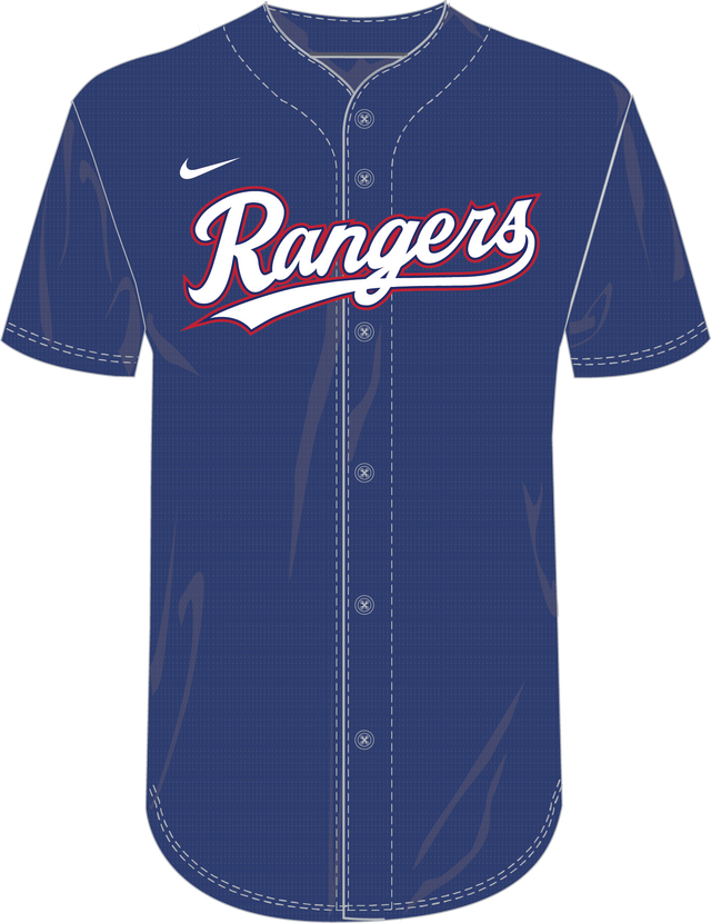 Nike Texas Rangers Youth Institutional Full Button Jersey