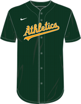 Nike Oakland Athletics Youth Institutional Full Button Jersey Fan Gear MLB Oakland Athletics