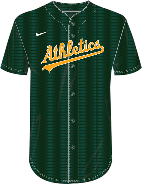 Nike Oakland Athletics Youth Institutional Full Button Jersey Fan Gear MLB Oakland Athletics