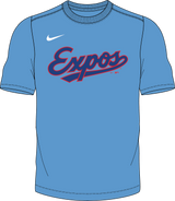 Nike Montreal Expos 1982 Youth Institutional Short Sleeve Cooperstown Crew Neck Tee Fan Gear MLB Montreal Expos