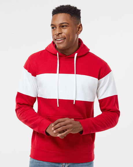 J. America Men's Varsity Fleece Colorblocked Hooded Sweatshirt Mens Apparel Sweatshirts & Fleece