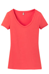 District Made Ladies Shimmer V-Neck Tee. DM456 District