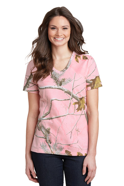 Russell Outdoors Realtree Ladies 100% Cotton V-Neck T-Shirt. LRO54V