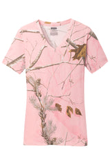 Russell Outdoors Realtree Ladies 100% Cotton V-Neck T-Shirt. LRO54V Russell Outdoors