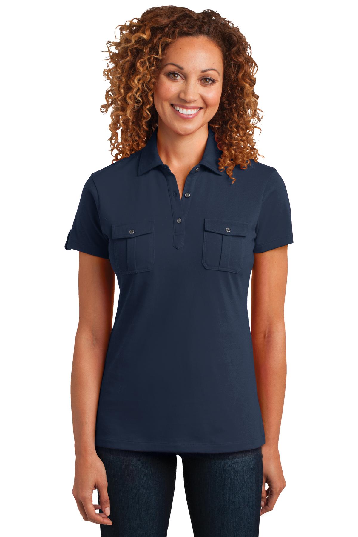 District Made   Women's Double Pocket Polo