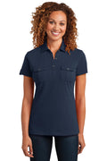 District Made Women's Double Pocket Polo. DM433 District