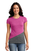 District Juniors Tri-Blend Pieced Crewneck Tee. DT243 District