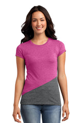 District Juniors Tri-Blend Pieced Crewneck Tee. DT243 District