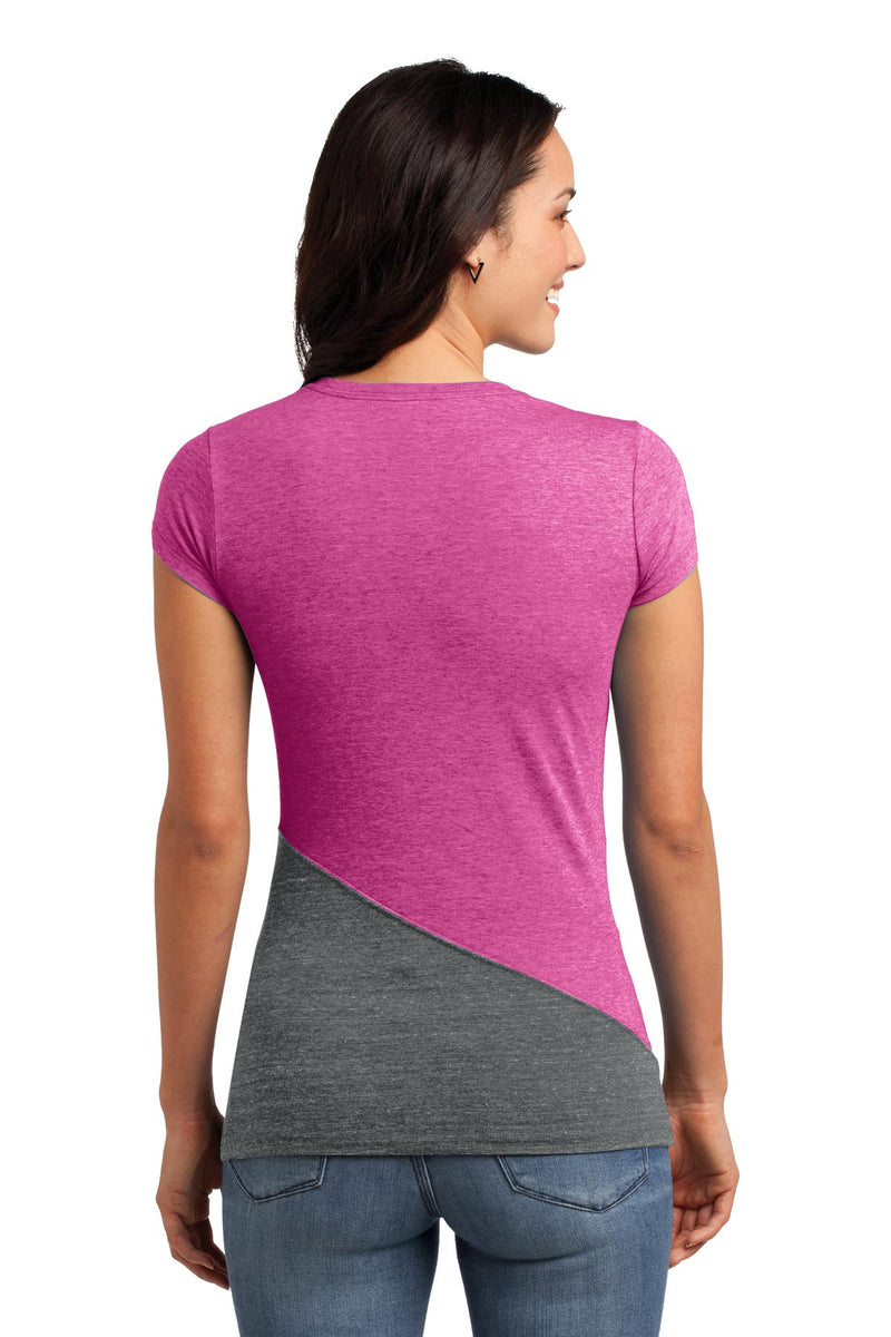 District Juniors Tri-Blend Pieced Crewneck Tee. DT243