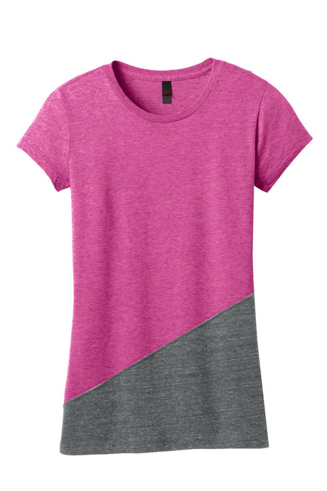District Juniors Tri-Blend Pieced Crewneck Tee. DT243 District