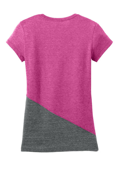 District Juniors Tri-Blend Pieced Crewneck Tee. DT243