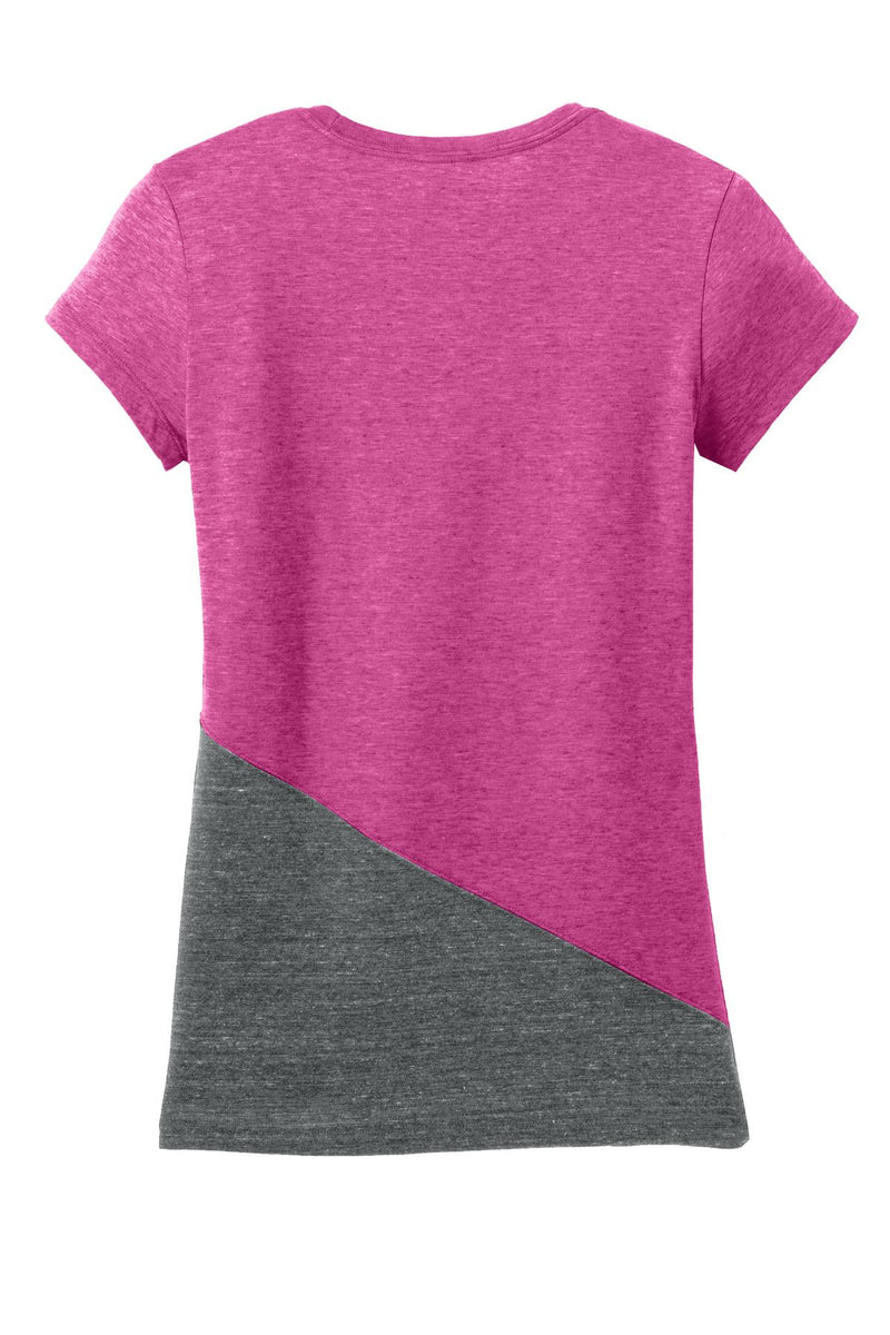 District Juniors Tri-Blend Pieced Crewneck Tee. DT243