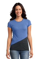 District Juniors Tri-Blend Pieced Crewneck Tee. DT243 District