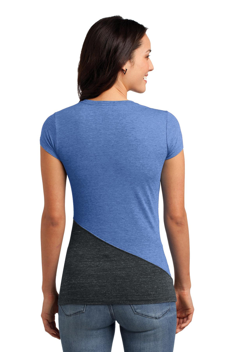 District Juniors Tri-Blend Pieced Crewneck Tee. DT243