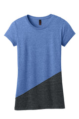 District Juniors Tri-Blend Pieced Crewneck Tee. DT243 District