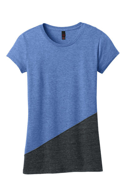 District Juniors Tri-Blend Pieced Crewneck Tee. DT243