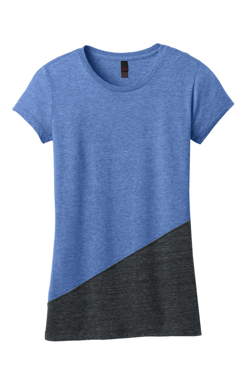 District Juniors Tri-Blend Pieced Crewneck Tee. DT243
