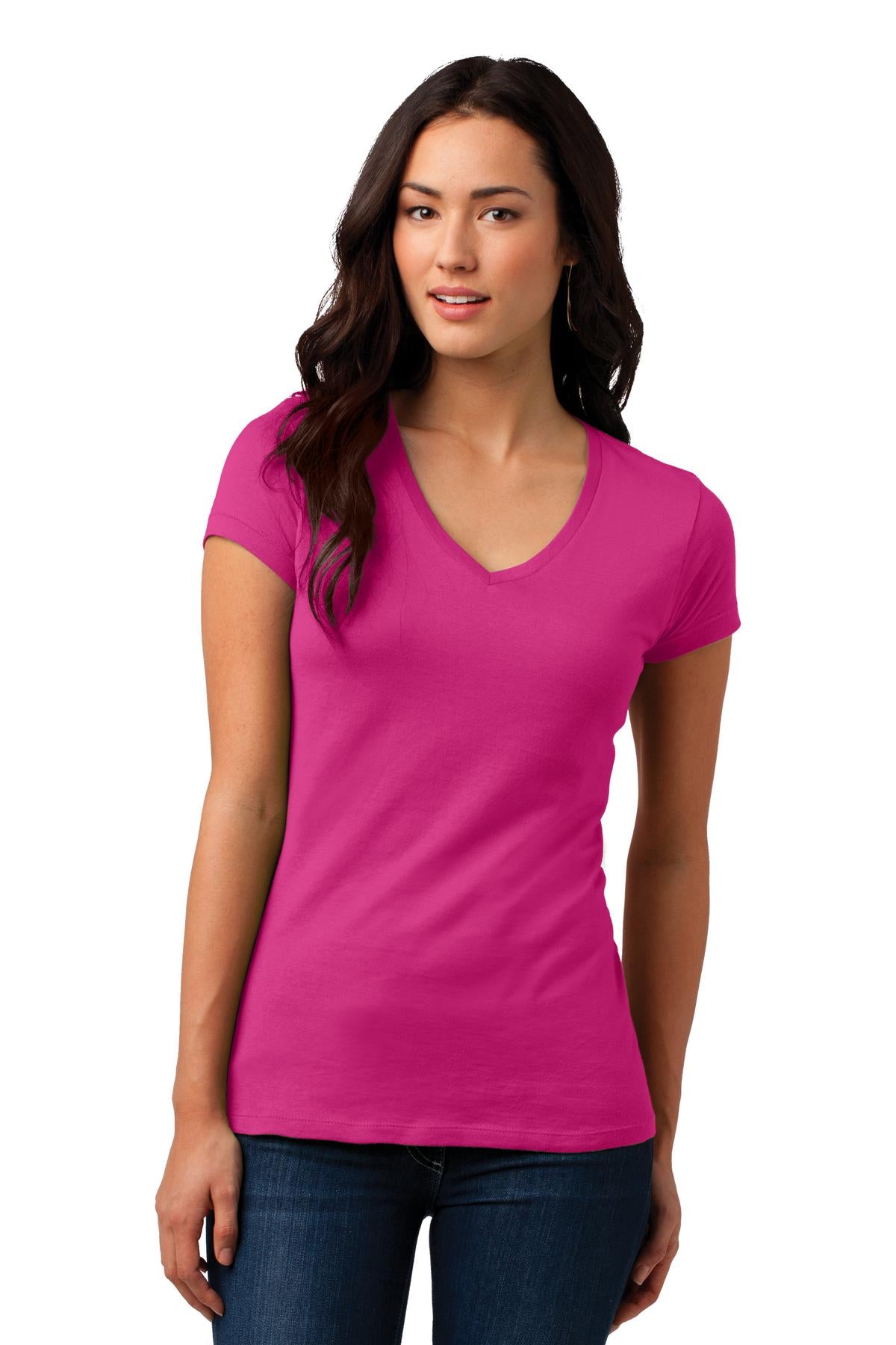 District Juniors Soft Wash V-Neck Tee. DT4501 District