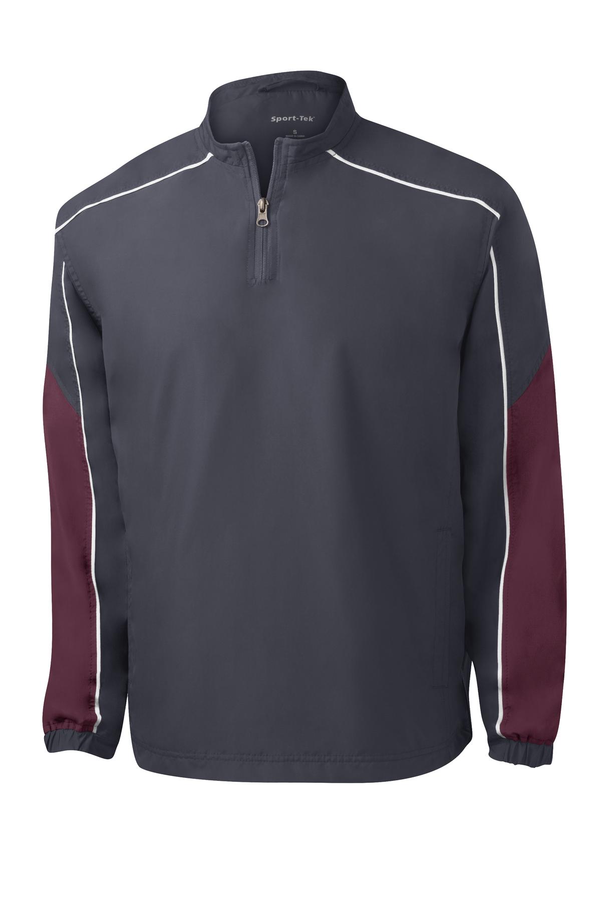 Sport-Tek Men's Piped Colorblock 1/4-Zip Wind Shirt. JST64