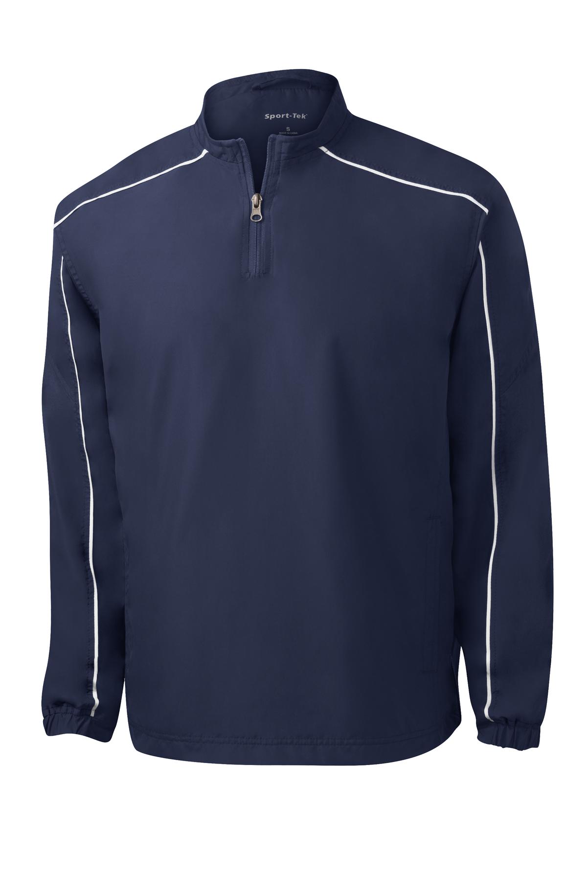 Sport-Tek Men's Piped Colorblock 1/4-Zip Wind Shirt. JST64