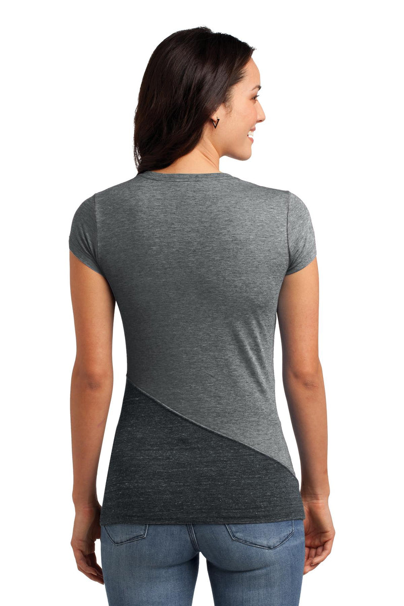 District Juniors Tri-Blend Pieced Crewneck Tee. DT243