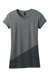 District Juniors Tri-Blend Pieced Crewneck Tee. DT243 District