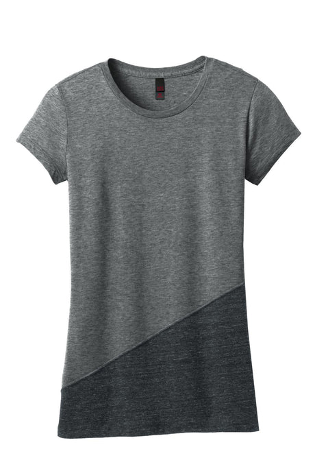 District Juniors Tri-Blend Pieced Crewneck Tee. DT243 District