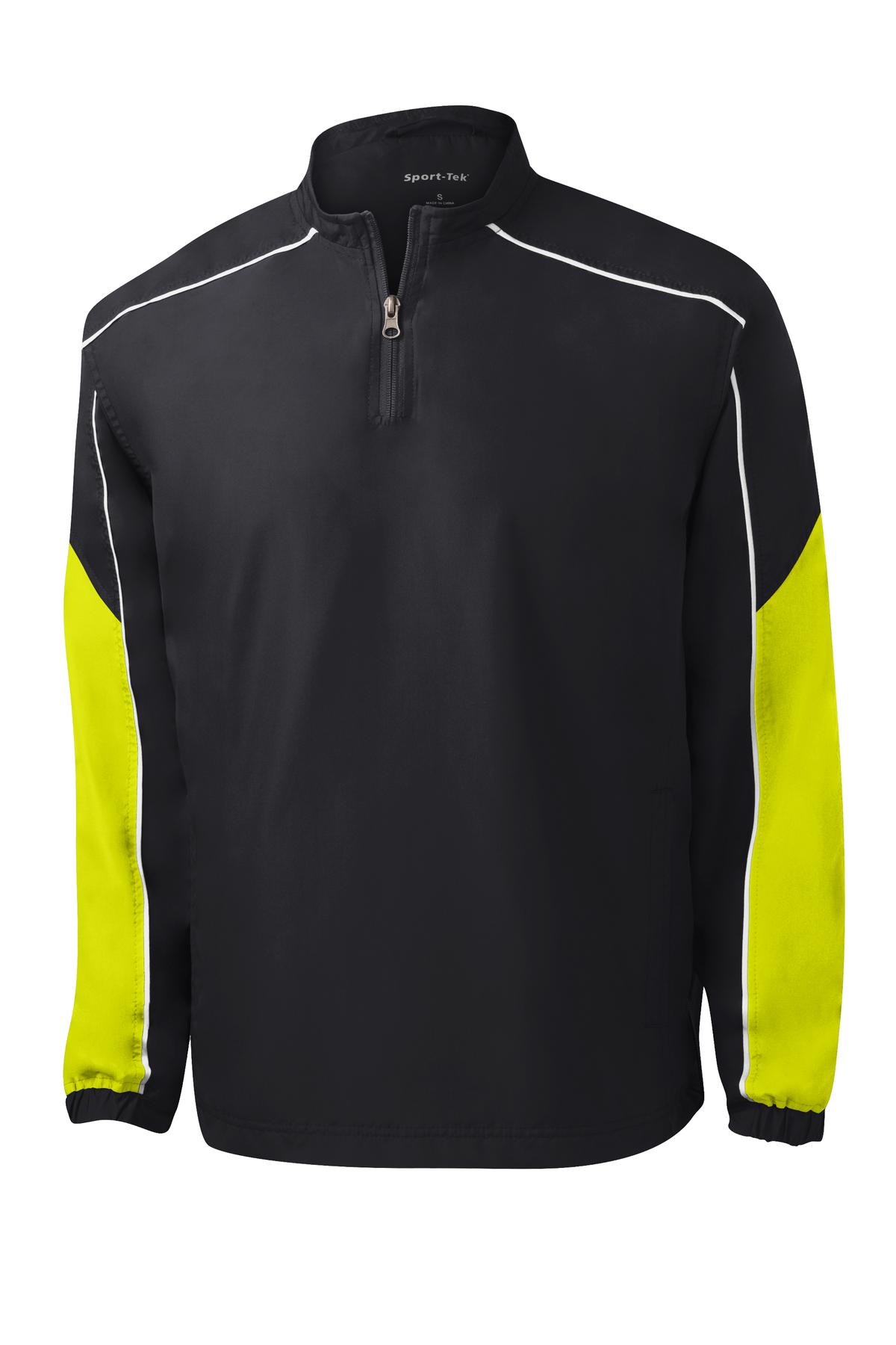 Sport-Tek Men's Piped Colorblock 1/4-Zip Wind Shirt. JST64