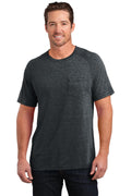 District Made Men's Tri-Blend Pocket Tee. DM340 District