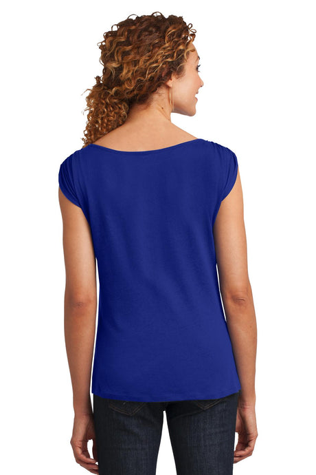 District Made Ladies Modal Blend Gathered Shoulder Tee. DM483 District