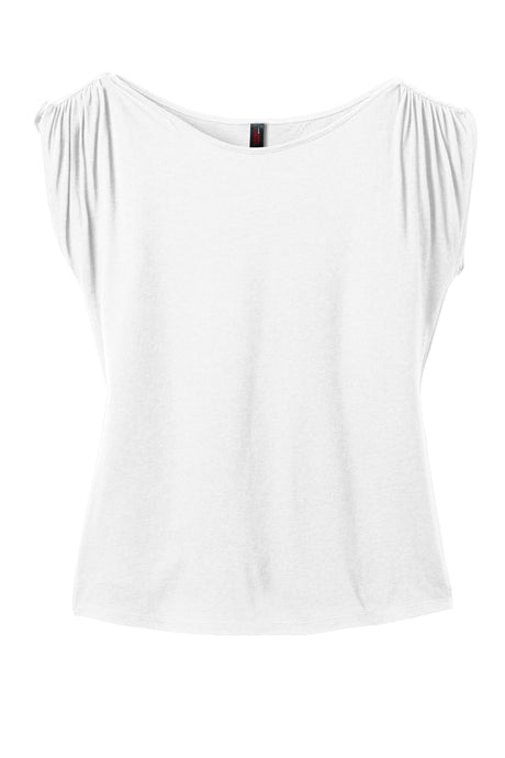 District Made Ladies Modal Blend Gathered Shoulder Tee. DM483 District