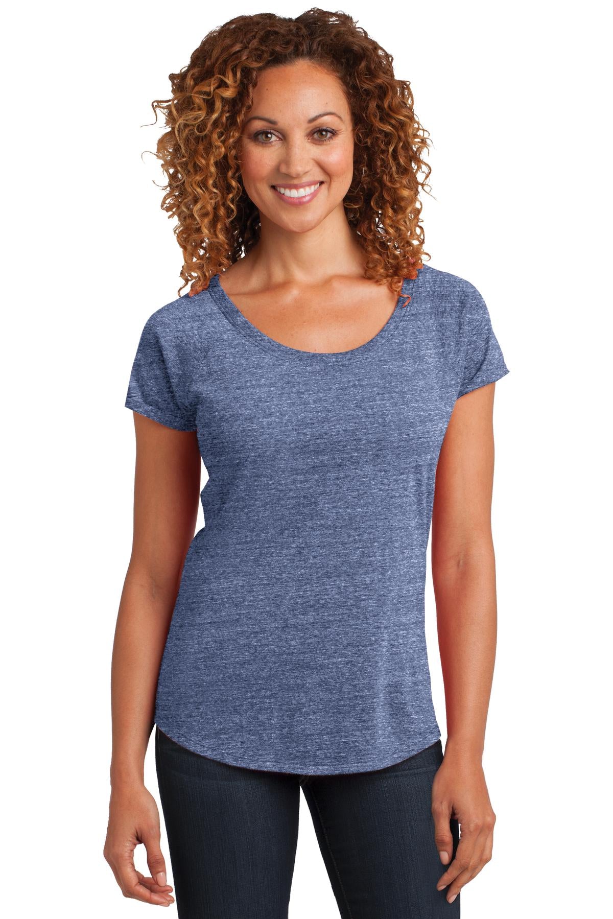District Made Ladies Tri-Blend Scoop Tee. DM443 District