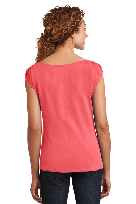 District Made Ladies Modal Blend Gathered Shoulder Tee. DM483 District